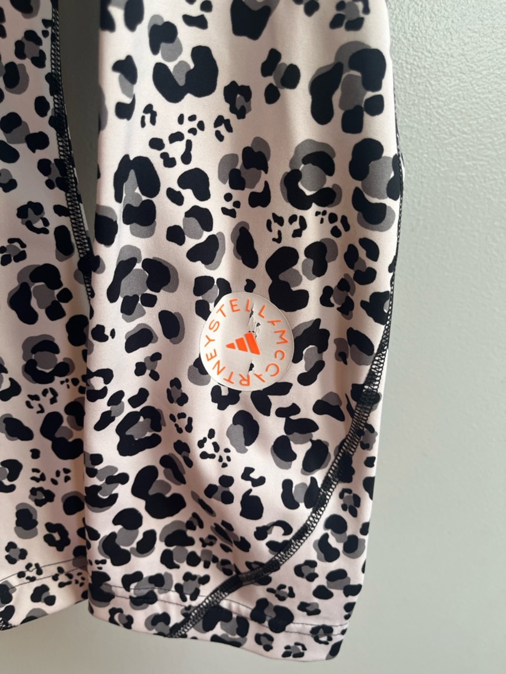 Adidas by Stella McCartney White and Black Leopard Print Leggings - Picture 4 of 8